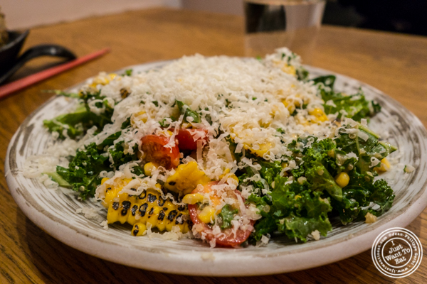 Kale greens salad at Jun-Men Ramen Bar in NYC, NY