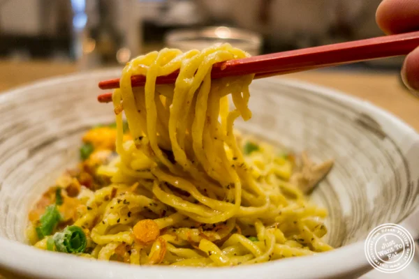 Noodles at Jun-Men Ramen Bar in NYC, NY