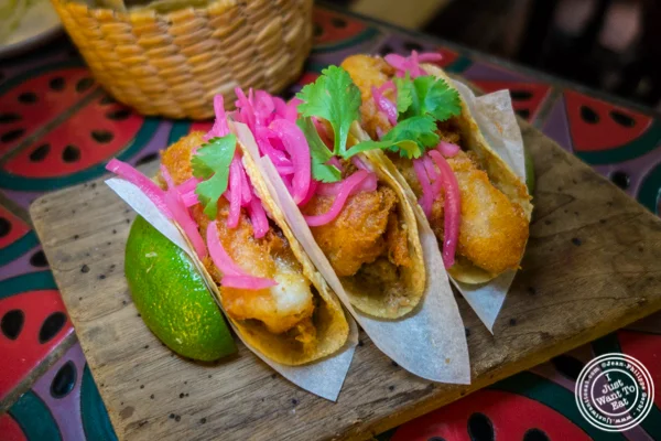 Fish tacos at Salvation Taco in NYC, NY