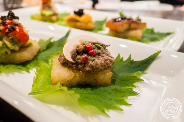 Truffle mushroom canapé at ROKI Le Izakaya in NYC, NY