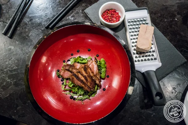 Foie gras and duck chasiu at ROKI Le Izakaya in NYC, NY
