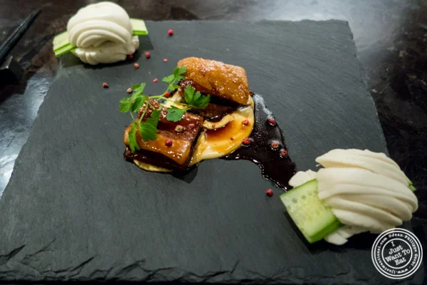 Pork belly buns at ROKI Le Izakaya in NYC, NY