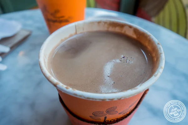 Classic hot chocolate at Jacques Torres on the Upper West Side, NYC, NY