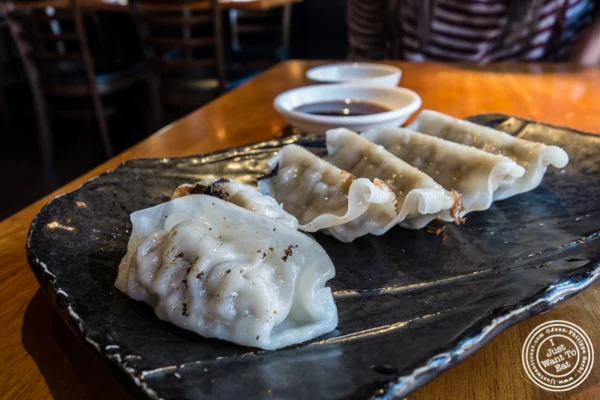 Pork gyoza at Shokudo Sushi and Ramen in Hell's Kitchen