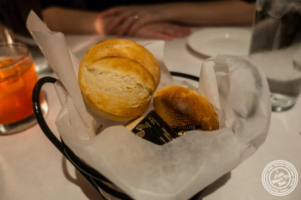 Bread basket at Westside Steakhouse in NYC, NY