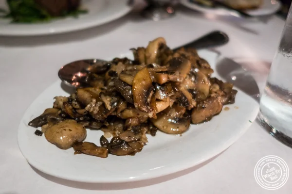 Sautéed mushrooms at Westside Steakhouse in NYC, NY