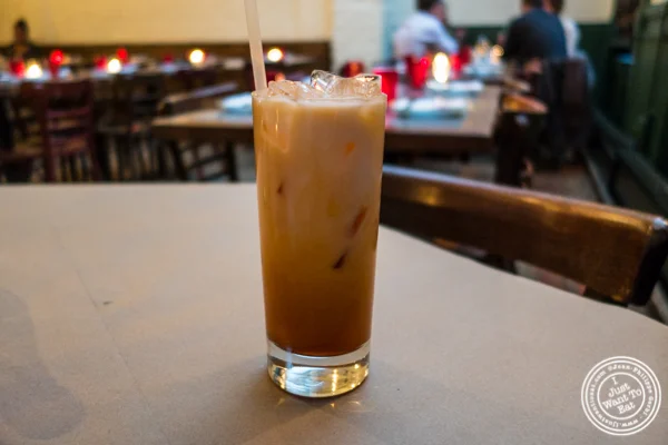 Thai iced tea at Kelley and Ping in Greenwich Village