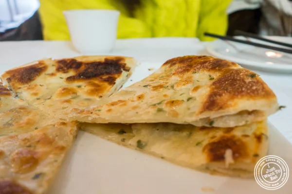 Scallion pancakes at China Green in Hell's Kitchen