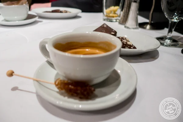 Double espresso at Ruth's Chris in Manhattan