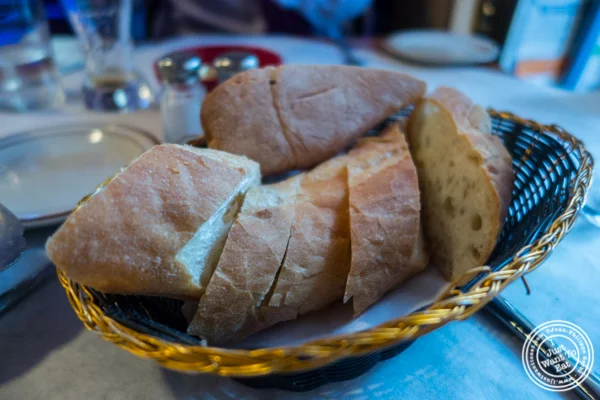 Bread basket at Tout Va Bien in NYC, NY