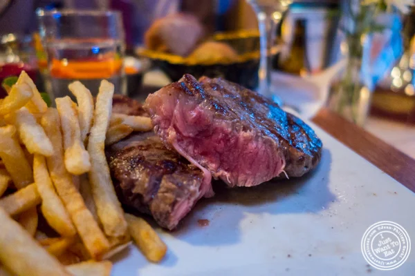 Steak frites at Tout Va Bien in NYC, NY