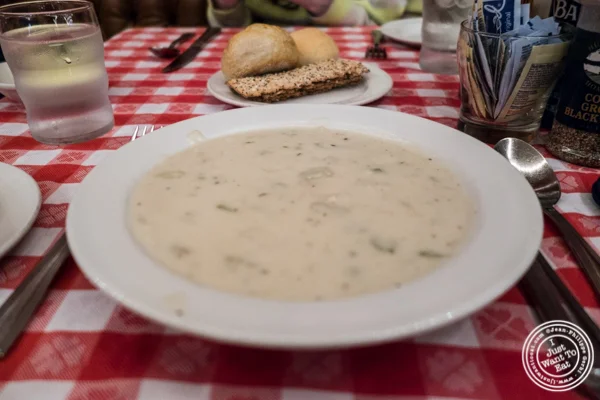 New England clam chowder at Grand Central Oyster Bar in NYC, NY
