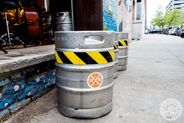 Beer kegs at The Rockaway Brewing Company in Long Island City
