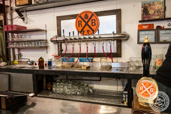 Beers on tap at The Rockaway Brewing Company in Long Island City