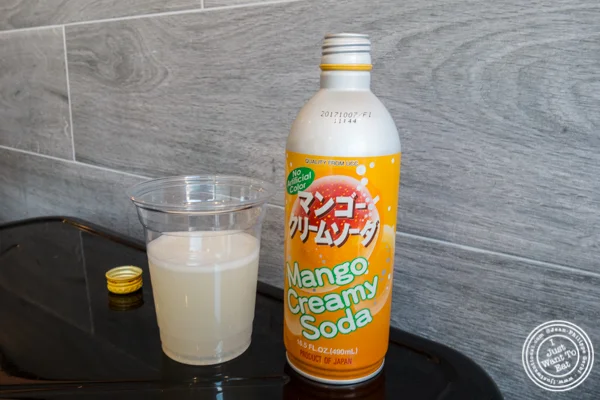 Mango creamy soda at Tofu bowl at Makai Poke Co in Hoboken, NJ