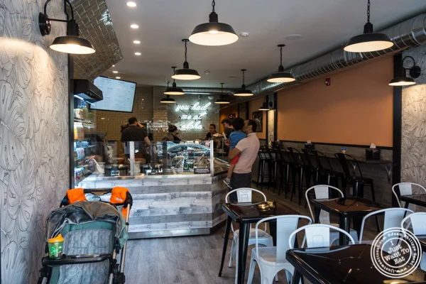 Dining room at Tofu bowl at Makai Poke Co in Hoboken, NJ