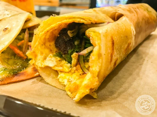 Shami kebab roll with egg at Desi Grub, NYC, NY