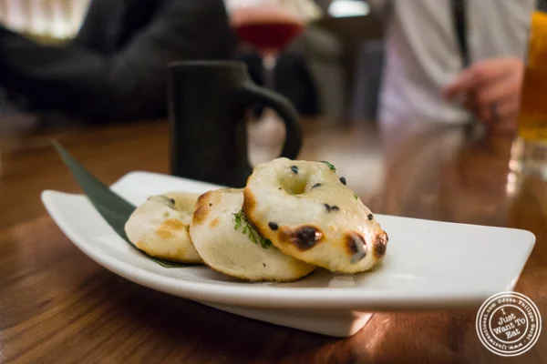 Blue cheese naan at Indian Accent in NYC, NY