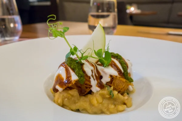 Potato sphere chaat at Indian Accent in NYC, NY