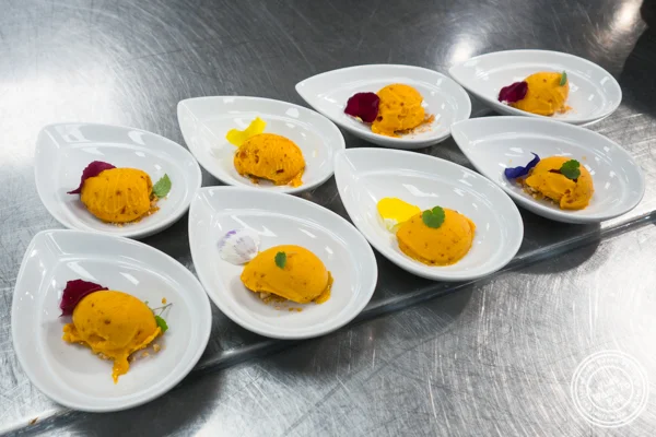 Mango sorbet at Indian Accent in NYC, NY