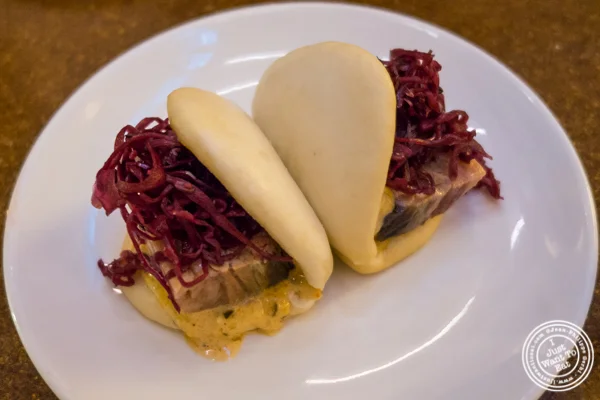 Corned beef buns at Momofuku má pêche in NYC, NY