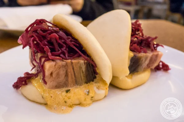 Corned beef buns at Momofuku má pêche in NYC, NY