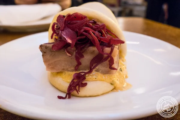 Corned beef buns at Momofuku má pêche in NYC, NY