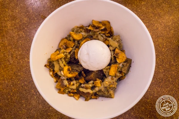 Banana bread pudding at Momofuku má pêche in NYC, NY