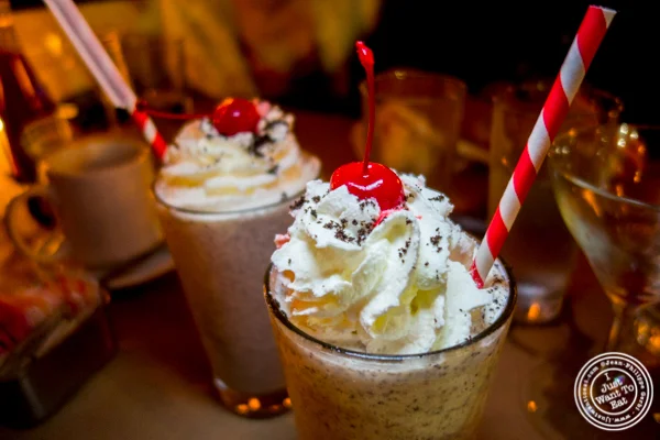 Cookies and cream milkshake at 5 Napkin Burger near Union Square, NYC, NY