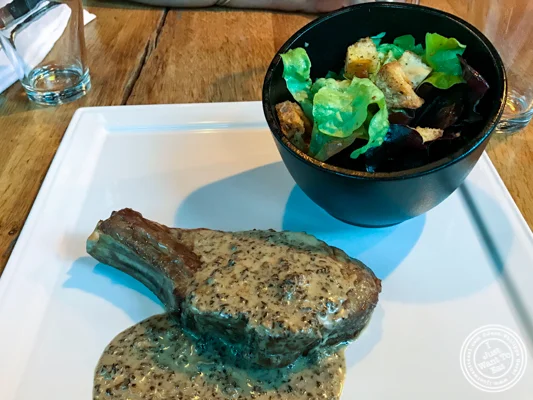 Veal chop with morel sauce at Gaudi Café in Grenoble, France