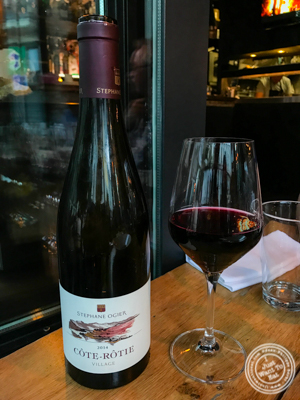 Cote-Rotie wine at Gaudi Café in Grenoble, France