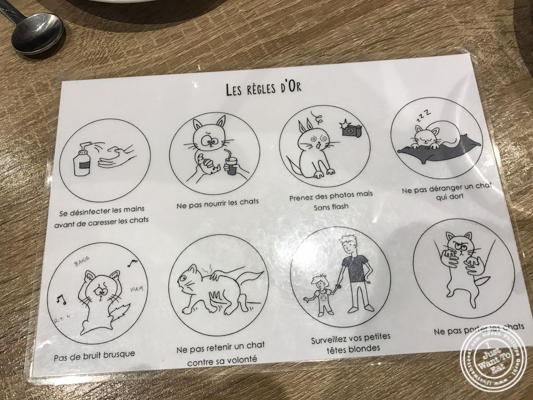 Rules at Neko Cafe in Grenoble, France