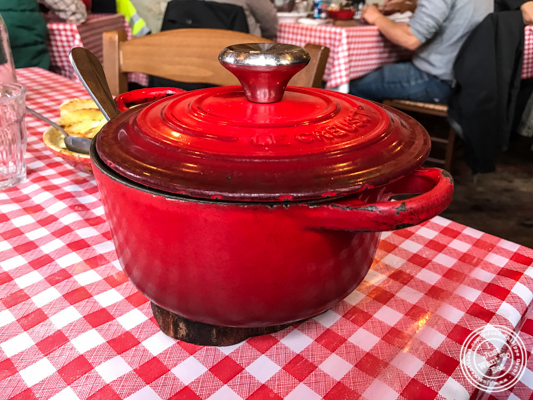 Le Creuset pot at La Ferme à Dédé in Sassenage, France