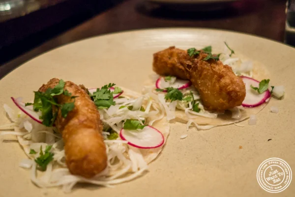 Fish tacos at Empellon Taqueria in NYC, NY