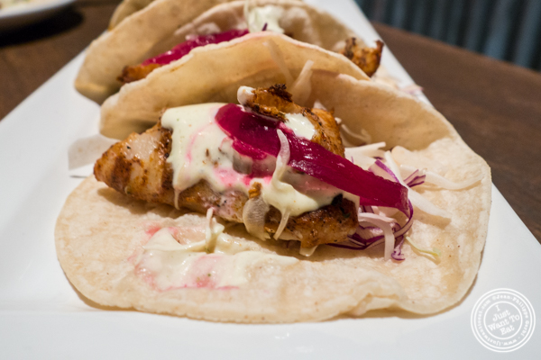 Pescado frito taco at Habanero Blues in NYC, NY