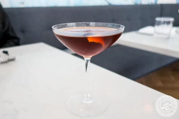 Manhattan cocktail at Porter Collins in Hoboken, NJ
