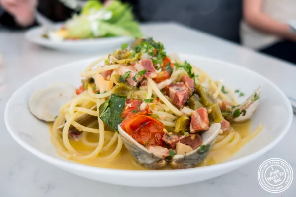 Littlenecks and spaghetti at Porter Collins in Hoboken, NJ