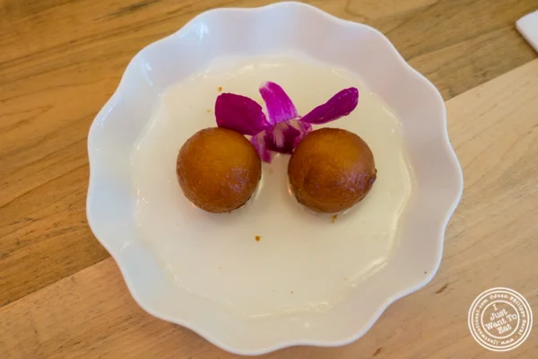 Gulab jamun at Badshah Modern Indian in Hell's Kitchen