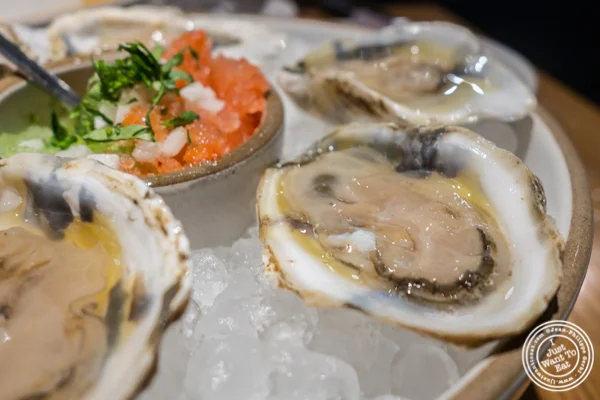 Oysters with sangrita at Cosme in NYC, NY