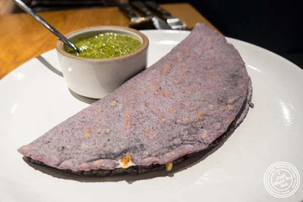 Mushroom quesadilla at Cosme in NYC, NY