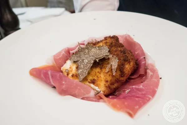 Deep fried burrata with truffle at Mamo NYC in Soho