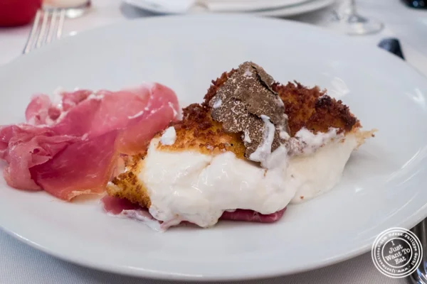 Deep fried burrata with truffle at Mamo NYC in Soho