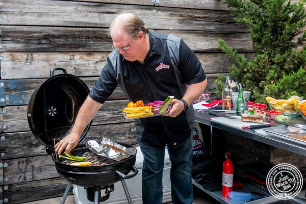 Vegetables cooked on the grill by Chef Kevan Vetter at Executive Chef Kevan Vetter preparing fish at The Grilling University with McCormick