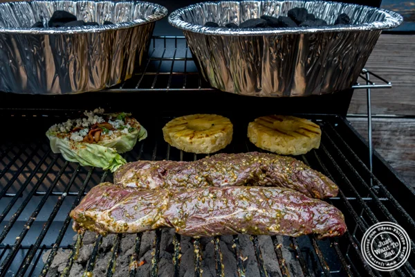 Chef Myron Mixon cooking a hanger steak at The Grilling University with McCormick