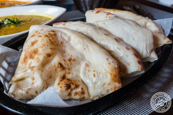Plain naan bread at Mumbai Masala Indian Grill in Harlem