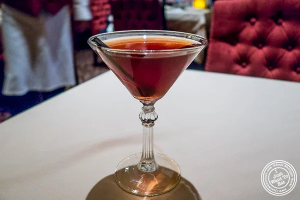 Classic Manhattan cocktail at Uncle Jack's Steakhouse in Midtown West , NYC