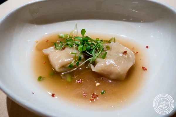 Shrimp and lobster dumpling at Uncle Jack's Steakhouse in Midtown West , NYC