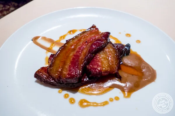 Maple glazed Nueske bacon at Uncle Jack's Steakhouse in Midtown West , NYC