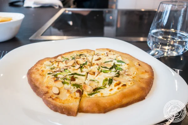 Truffle asparagus pizette at Urbani Truffle Lab in NYC, NY