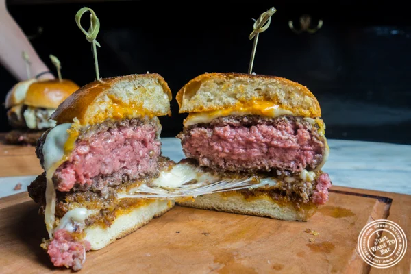 Mozzarella burger at The Bedford in Williamsburg, Brooklyn, NY